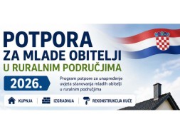 Program potpore za unapređenje uvjeta stanovanja mladih obitelji u ruralnim područjima za 2026. godinu