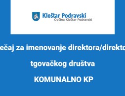 Natječaj za imenovanje direktora/direktorice tgovačkog društva KOMUNALNO KP