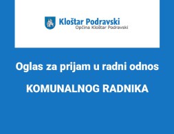 Oglas za prijam u radni odnos KOMUNALNOG RADNIKA