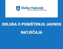 ODLUKA O PONIŠTENJU JAVNOG NATJEČAJA