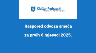 Raspored odvoza smeća za prvih 6 mjeseci 2025.