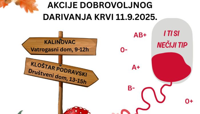 POZIV NA DOBROVOLJNO DARIVANJE KRVI