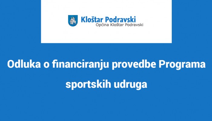 Odluka o financiranju provedbe Programa sportskih udruga